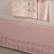 Saia para cama Box Matelassada com Bordado Inglês Casal - Classic Rosa Velho - Dui Design