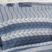 Kit: 1 Cobre-leito Casal + 2 Porta-travesseiros Percal 180 fios - Cobalt Azul - Dui Design