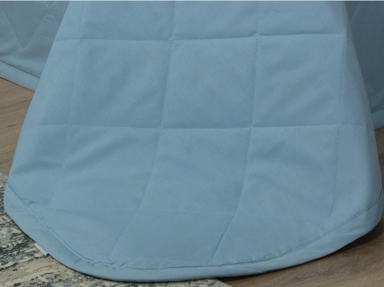 Kit: 1 Cobre-leito Solteiro + 1 Porta-travesseiro Percal 200 fios - Vita Azul - Dui Design