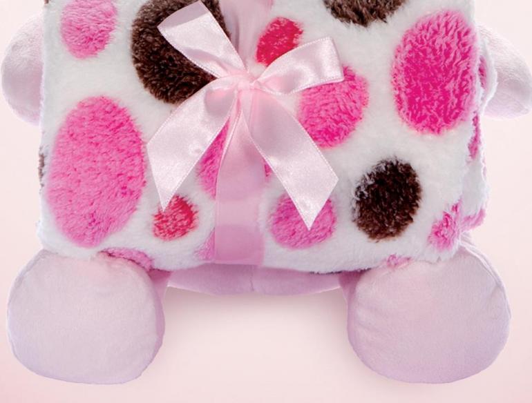 Manta Microfibra Infantil 70x100cm com Bichinho de Pelcia Antialrgico - Coelho - Kacyumara