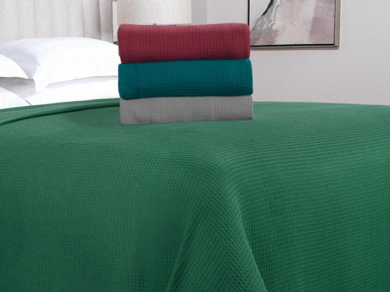 Colcha Avulsa de Algod�o Piquet Favo Casal - Waffle - Dui Design