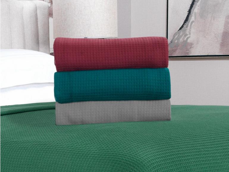 Colcha Avulsa de Algod�o Piquet Favo Casal - Waffle - Dui Design