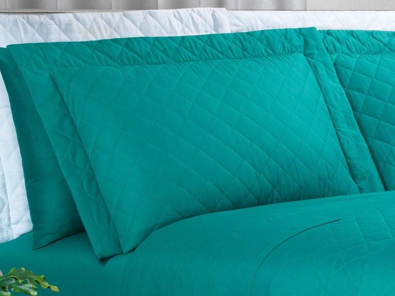 Enxoval King com Cobre-leito 7 peas 150 fios - Colore Petrleo - Dui Design