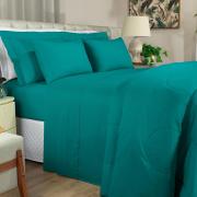 Jogo de Cama Queen 150 fios - Colore Petrleo - Dui Design