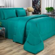 Enxoval King com Edredom 5 peas 150 fios - Colore Petrleo - Dui Design