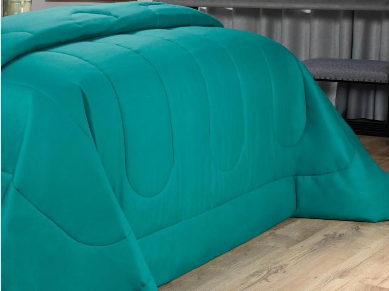 Enxoval King com Edredom 5 peas 150 fios - Colore Petrleo - Dui Design