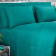 Enxoval King com Edredom 5 peas 150 fios - Colore Petrleo - Dui Design