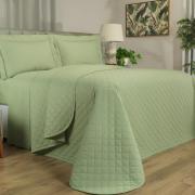 Kit: 1 Cobre-leito King + 2 Porta-travesseiros 150 fios - Colore Verde - Dui Design