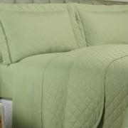 Kit: 1 Cobre-leito Casal + 2 Porta-travesseiros 150 fios - Colore Verde - Dui Design