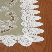 Trilho de Mesa com Bordado Richelieu 40x85cm Avulso - Copenhague Bege - Dui Design