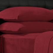 Jogo de Cama Solteiro Plush feito de Manta de Microfibra - Conforto Vermelho - Dui Design