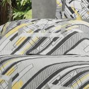 Kit: 1 Cobre-leito Queen + 2 Porta-travesseiros 150 fios - Connor Grafite - Dui Design