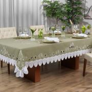 Toalha de Mesa com Bordado Richelieu Quadrada 4 Lugares 160x160cm - Copenhague Bege - Dui Design