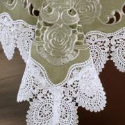 Toalha de Mesa com Bordado Richelieu Quadrada 4 Lugares 160x160cm - Copenhague Bege - Dui Design
