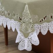 Toalha de Mesa com Bordado Richelieu Quadrada 8 Lugares 220x220cm - Copenhague Bege - Dui Design