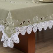 Toalha de Mesa com Bordado Richelieu Quadrada 8 Lugares 220x220cm - Copenhague Bege - Dui Design