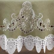 Toalha de Mesa com Bordado Richelieu Redonda 180cm - Copenhague Bege - Dui Design