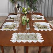 Jogo Americano  4 Lugares (4 peas) com Bordado Richelieu 35x50cm - Copenhague Bege - Dui Design