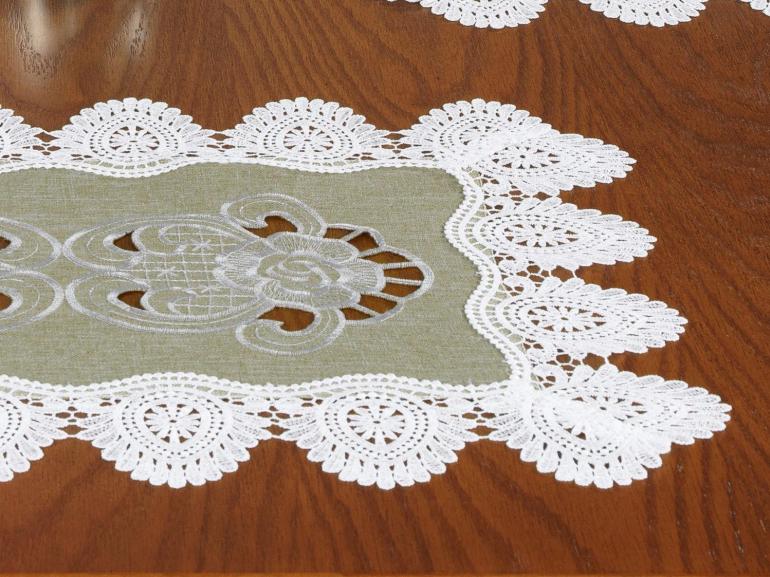 Jogo Americano  4 Lugares (4 peas) com Bordado Richelieu 35x50cm - Copenhague Bege - Dui Design