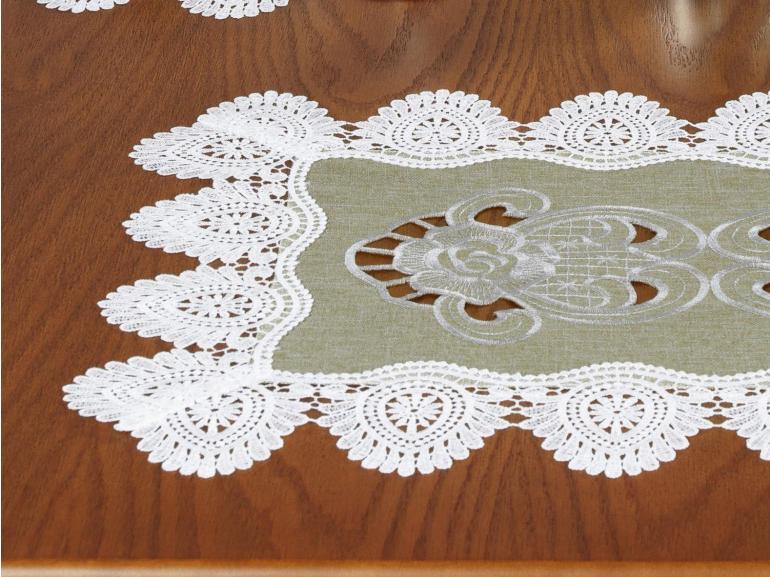 Jogo Americano  4 Lugares (4 peas) com Bordado Richelieu 35x50cm - Copenhague Bege - Dui Design