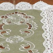 Trilho de Mesa com Bordado Richelieu 40x85cm Avulso - Copenhague Bege - Dui Design