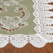 Trilho de Mesa com Bordado Richelieu 40x85cm Avulso - Copenhague Bege - Dui Design