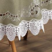 Toalha de Mesa com Bordado Richelieu Redonda 180cm - Copenhague Bege - Dui Design