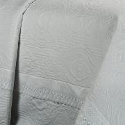 Kit: 1 Cobre-leito Queen + 2 Porta-travesseiros Microfibra Toque Acetinado com Bordado Ingls - Copenhague Branco - Dui Design