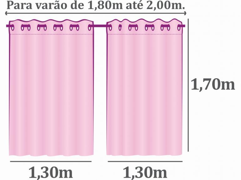 Cortina Blackout Fosco - 1,70m de Altura - Para Varo entre 1,80m e 2,20m de Largura - Wave Areia - Dui Design