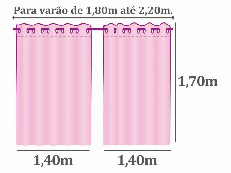 Cortina com efeito Camura 1,70m de Altura para Varo entre 1,80m e 2,20m de Largura - Castelo Cinza Claro - Dui Design