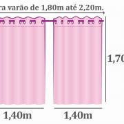 Cortina com efeito Camura 1,70m de Altura para Varo entre 1,80m e 2,20m de Largura - Castelo Cinza Claro - Dui Design