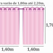 Cortina Dupla Voil com Forro de Tecido Microfibra - 1,70m de Altura - Para Varo entre 1,80m e 2,20m de Largura - Munique Ros - Dui Design