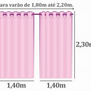 Cortina Dupla Voil Dolly com Forro de Tecido Blackout - 2,30m de Altura - Para Varo entre 1,80m e 2,20m de Largura - Valncia Areia - Dui Design