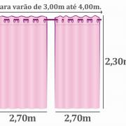 Cortina Blackout com Linho - 2,30m de Altura - Para Varo entre 3,00m e 4,00m de Largura - Viena Branco Cinza - Dui Design
