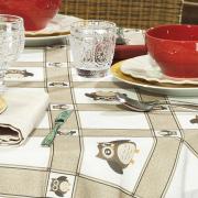 Toalha de Mesa Redonda 160cm - Coruja Bege - Dui Design