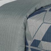 Kit: 1 Cobre-leito Casal Bouti de Microfibra Ultrasonic Estampada + 2 Porta-travesseiros - Cronos Azul - Dui Design
