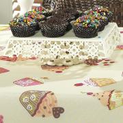 Toalha de Mesa Retangular 6 lugares 140x210cm - Cupcakes - Dui Design