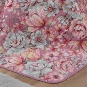 Kit: 1 Cobre-leito King Bouti de Microfibra Ultrasonic Estampada + 2 Porta-travesseiros - Darlise Rosa Velho - Dui Design