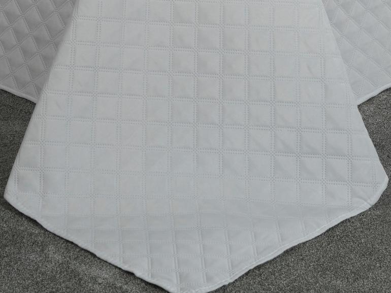 Kit: 1 Cobre-leito Solteiro Bouti de Microfibra Ultrasonic + 1 Porta-travesseiro - Davos Branco - Dui Design