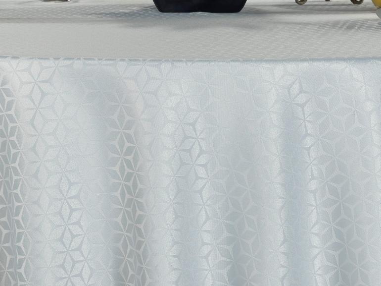 Toalha de Mesa Fácil de Limpar Redonda 160cm - Davos Branco - Dui Design