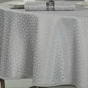 Toalha de Mesa Fácil de Limpar Redonda 220cm - Davos Cinza - Dui Design