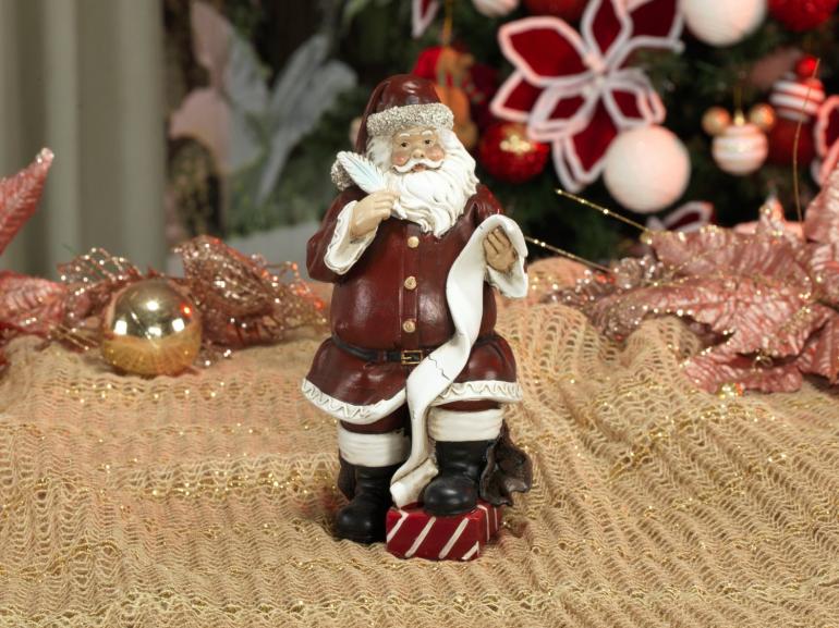 Decoração Natal de Poliresina com 20,7cm de altura - Lista do Papai Noel - Dui Design