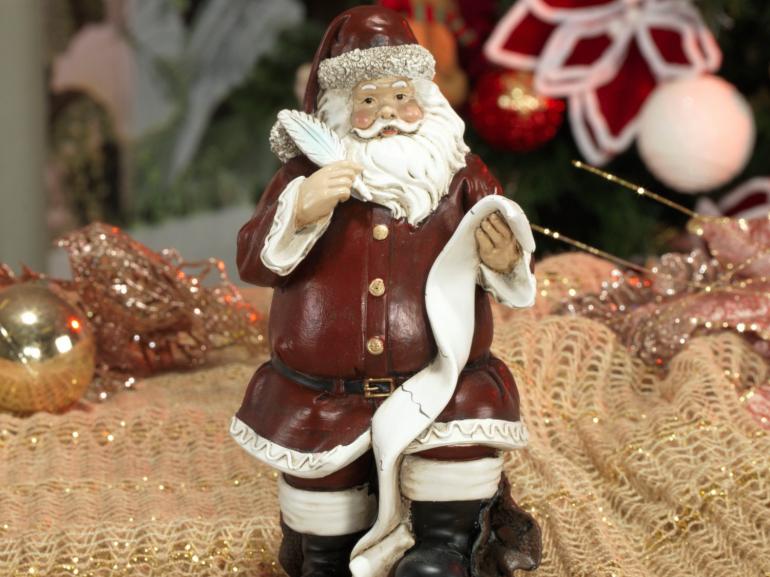 Decoração Natal de Poliresina com 20,7cm de altura - Lista do Papai Noel - Dui Design