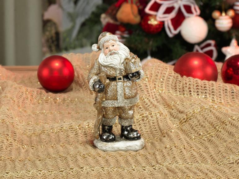 Decoração Natal de Poliresina com 16,5cm de altura - Nicolau Vintage - Dui Design