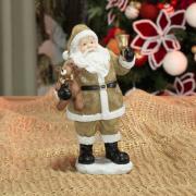 Decoração Natal de Poliresina com 23,8cm de altura - Papai Noel Dourado - Dui Design