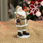 Decoração Natal de Poliresina com 23,8cm de altura - Papai Noel Dourado - Dui Design