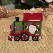 Decoração Natal de Cerâmica com 10cm de altura - Trem Nicolau com Led - Dui Design