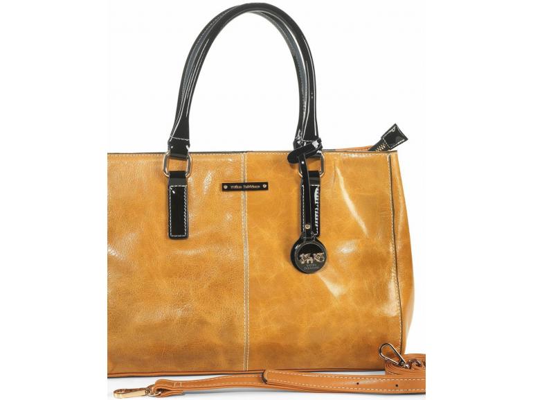 Bolsa em Couro Natural - Denver Marrom - Velina Fabbiano