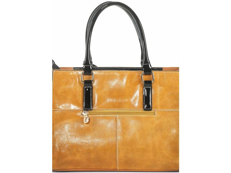 Bolsa em Couro Natural - Denver Marrom - Velina Fabbiano