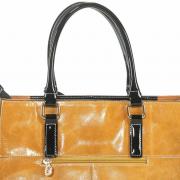 Bolsa em Couro Natural - Denver Marrom - Velina Fabbiano